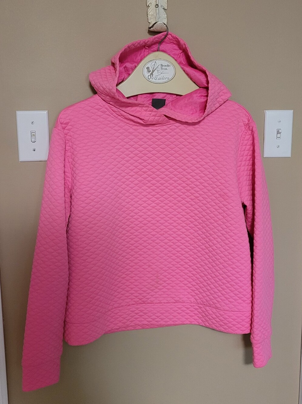 Joe Fresh Quilted Pink Hooded Sweatshirt